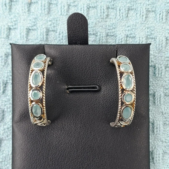 Rare Premium Natural Grandidierite Earrings In 925 Sterling Silver - Picture 3 of 9